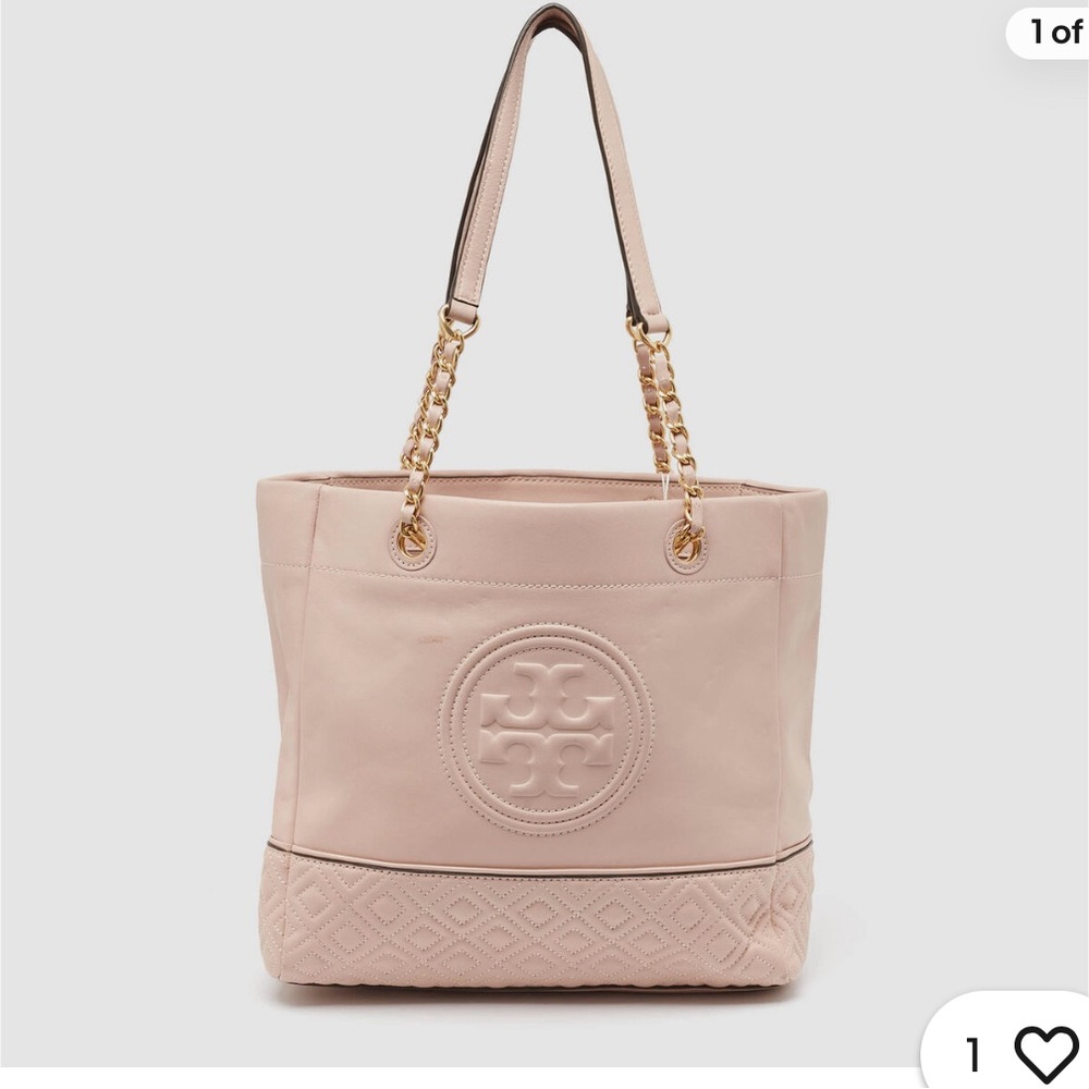 Tory Burch Pink Leather Fleming Tote